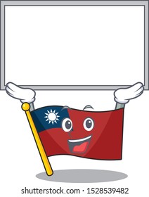 Up board flag taiwan character shape with mascot