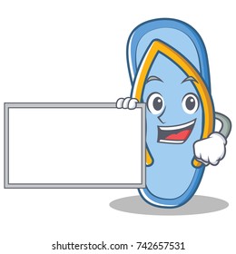 With board flip flops character cartoon