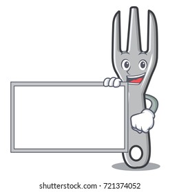 With board fork character cartoon style