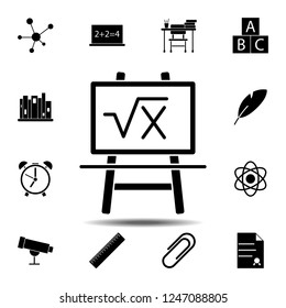 board with formula icon. Simple glyph vector element of education set icons for UI and UX, website or mobile application
