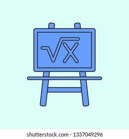 board with formula mono color icon. Simple color vector of education icons for UI and UX, website or mobile application