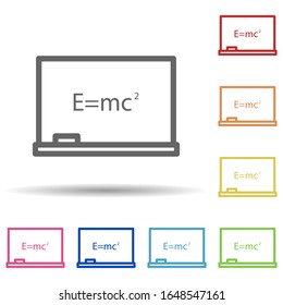 Board with formula in multi color style icon. Simple thin line, outline vector of science icons for ui and ux, website or mobile application