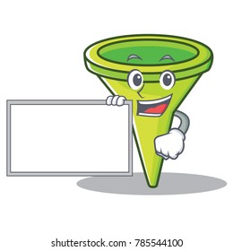 With board funnel character cartoon style