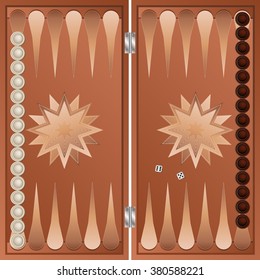 A board game backgammon. Vector illustration.