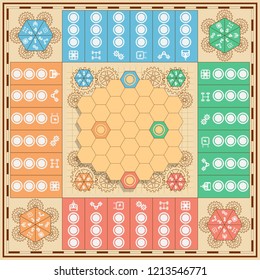 Board game. Battle of robots. Vector illustration.