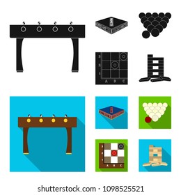 Board game black, flat icons in set collection for design. Game and entertainment vector symbol stock web illustration.