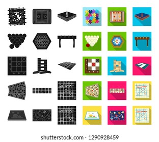 Board game black,flat icons in set collection for design. Game and entertainment vector symbol stock web illustration.