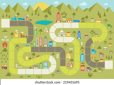 Board game with a block path on the city - Shutterstock ID 219431695