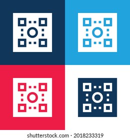 Juego de mesa azul y rojo cuatro colores mínimo conjunto de iconos