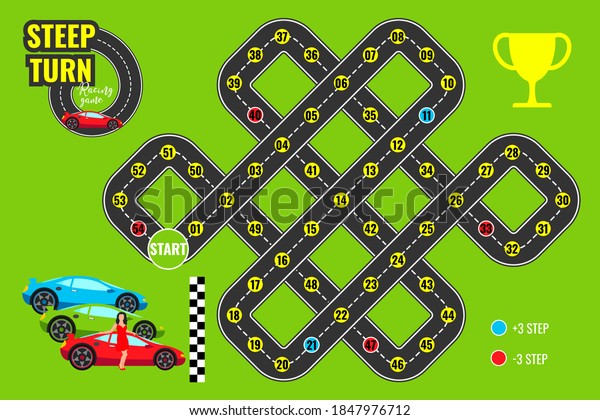 Board Game Car Street Racing Color Stock Vector (Royalty Free ...