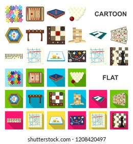Board game cartoon icons in set collection for design. Game and entertainment vector symbol stock web illustration.