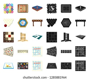 Board game cartoon,black icons in set collection for design. Game and entertainment vector symbol stock web illustration.