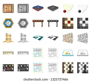 Board game cartoon,monochrom icons in set collection for design. Game and entertainment vector symbol stock web illustration.