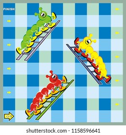 board game, centipede and ladders, vector icon
