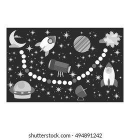 Board game for children icon in monochrome style isolated on white background. Board games symbol stock vector illustration.