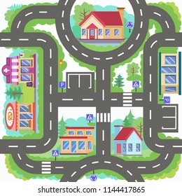 Board Game City Road Seamless Children Stock Vector (Royalty Free ...