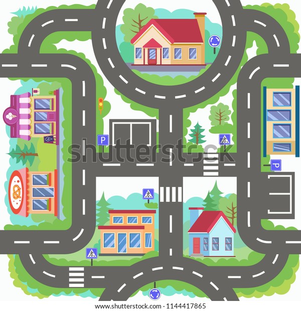 Board Game City Road Seamless Children Stock Vector (Royalty Free ...