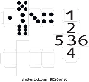 board game cube outline vector illustration