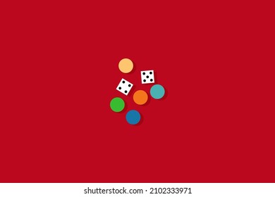 Board game with dice and chips.