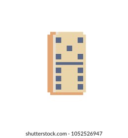 Board game dominoes pixel art icon. Domino Isolated vector illustration. Design for logo, sticker, app. Game assets 8-bit sprite.