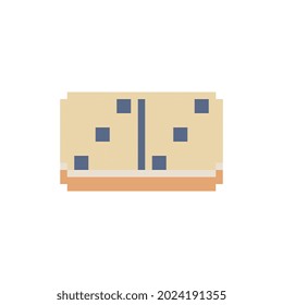 Board game dominoes pixel art icon. Domino Isolated vector illustration. Design for logo, sticker, app. Game assets 8-bit sprite.