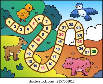Board game with farm animal theme