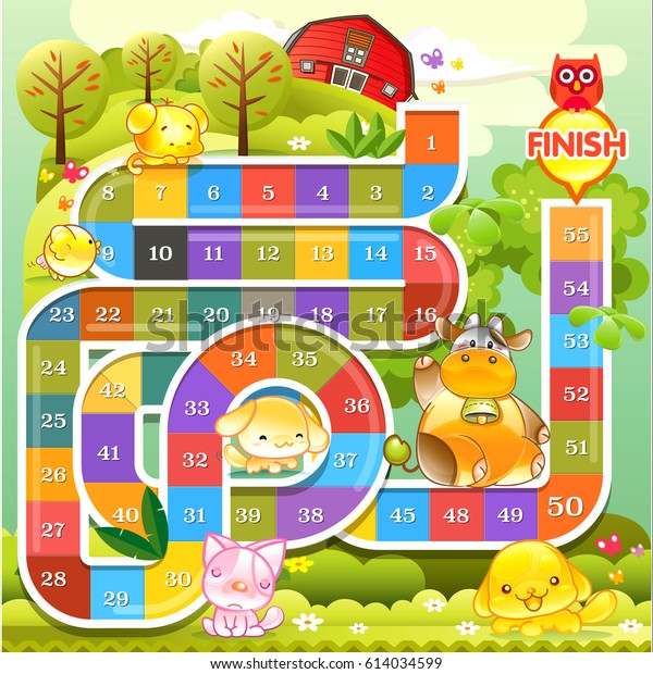 Board Game Farm Background Colourful Boardgame Stock Vector (Royalty ...