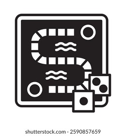 Board Game glyph, mini illustration icon. use for modern concept, print, UI, UX kit, web and app development. Vector EPS 10, related to entertainment, festival, funfair and hobbies.