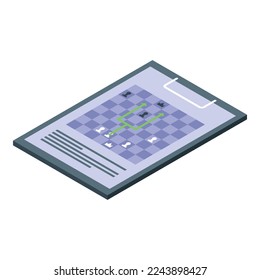Board game icon isometric vector. Online chess. Story business