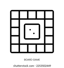 board game icon. Line Art Style Design Isolated On White Background
