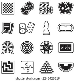 Board Game Icons. Line With Fill Design. Vector Illustration.