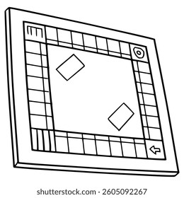 board game illustration hand drawn outline vector
