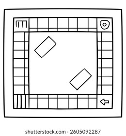 board game illustration hand drawn outline vector