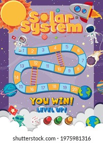 Board Game for kids in outer space style template illustration