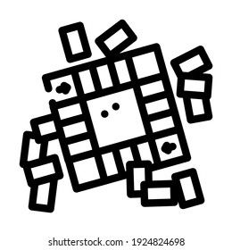 board game line icon vector. board game sign. isolated contour symbol black illustration