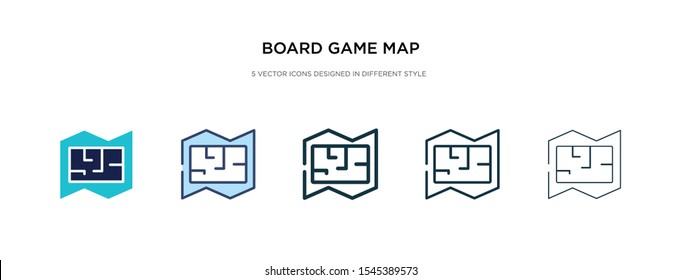 board game map icon in different style vector illustration. two colored and black board game map vector icons designed in filled, outline, line and stroke style can be used for web, mobile, ui
