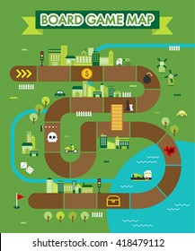 Board Game Map Vector Illustration