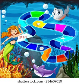Board game with mermaid theme