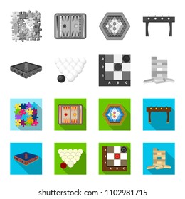 Board game monochrome,flat icons in set collection for design. Game and entertainment vector symbol stock web illustration.