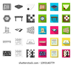 Board game mono,flat icons in set collection for design. Game and entertainment vector symbol stock web illustration.