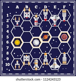 A board game on the space theme. Vector illustration.