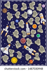 A board game on the space theme. Vector illustration.