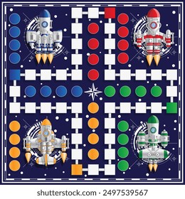 Board game on a space theme. Vector illustration.