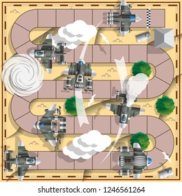 A board game on the topic of fantasy. Vector design for app game user interface.