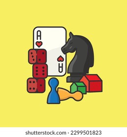 Board game parts and pieces vector illustration for Table Top Day on June 1st