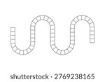 Board game path for kids activity book, simple outline road with tiles vector illustration no.2, with editable stroke.