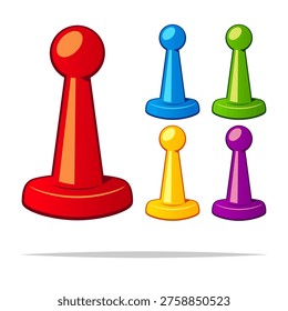 Board game pawn pieces vector isolated illustration