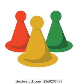 board game pieces vector isolated