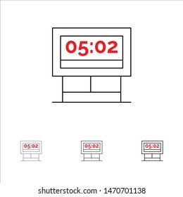 Board, Game, Score, Scoreboard Bold and thin black line icon set. Vector Icon Template background
