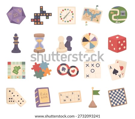 Board game set in scandinavian style featuring dice cards puzzles strategy elements classic tabletop entertainment chess maze tokens timer play